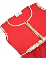 MyTindy Red Moroccan Kaftan for girls kids, view 2
