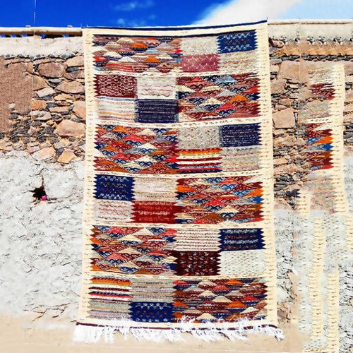 MyTindy Red Tribal Kilim Moroccan Rug