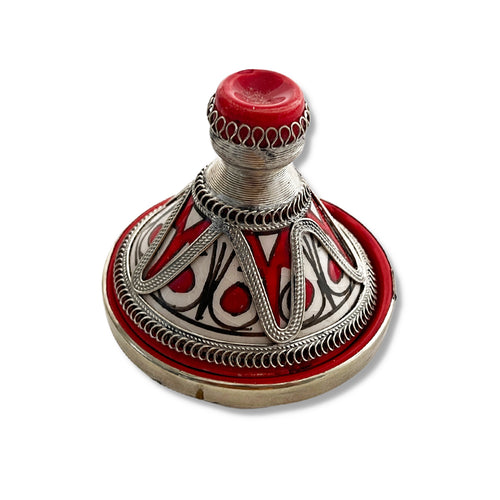 MyTindy Red Vintage Moroccan Tajine with metal lining