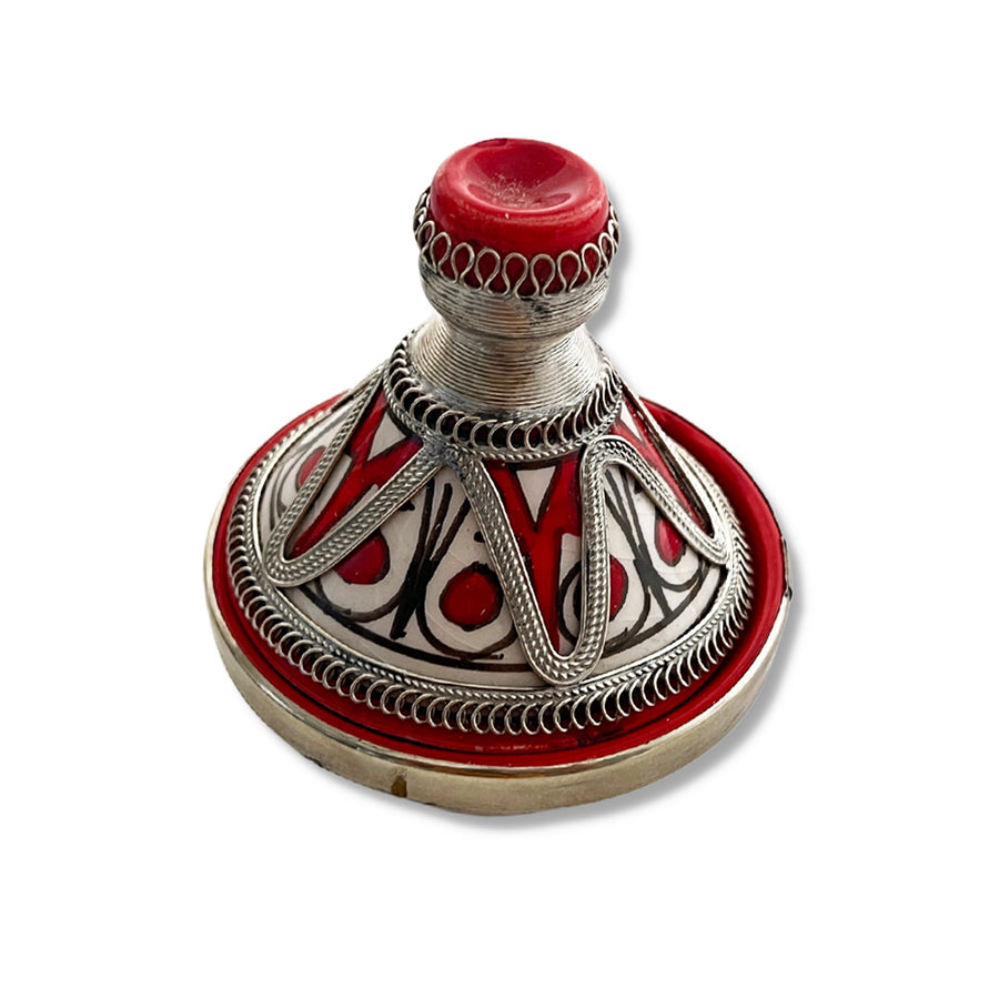 MyTindy Red Vintage Moroccan Tajine with metal lining