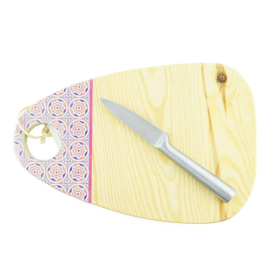 MyTindy Red Wood Oval Cheese Board with Arabic Patterns