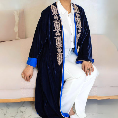 MyTindy RITA Blue & Gold Moroccan Kimono