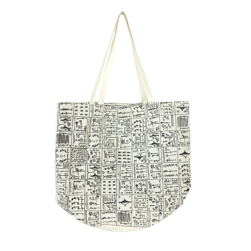 MyTindy Round Amazigh Symbols Tote Bag