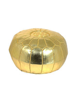 MyTindy Round Gold Moroccan Pouf ( Faux Leather), view 2