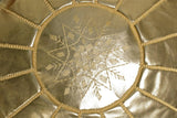 MyTindy Round Gold Moroccan Pouf ( Faux Leather), view 3