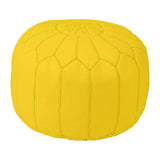 MyTindy Round Leather Moroccan Pouf , Yellow Color, view 4