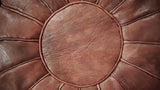 MyTindy Round Leather Moroccan Pouf, view 3