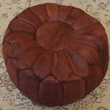 MyTindy Round Leather Moroccan Pouf, view 4