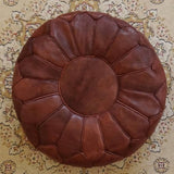 MyTindy Round Leather Moroccan Pouf, view 5