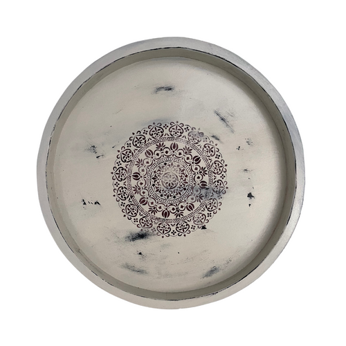 MyTindy Round Moroccan Trays White