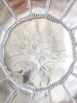 MyTindy Round Silver Moroccan Pouf ( Faux Leather), view 4
