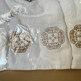 MyTindy ROY - White & Gold Moroccan Embroidery Guest Towels, view 2