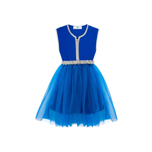 MyTindy Royal Blue Azure Moroccan Kaftan for girls kids