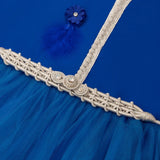 MyTindy Royal Blue Azure Moroccan Kaftan for girls kids, view 2