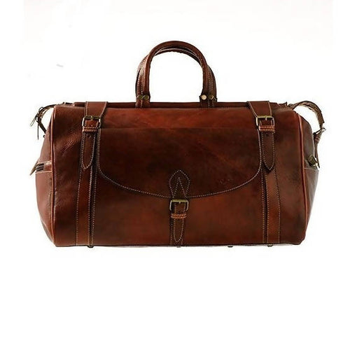 MyTindy Brown Leather Travel Bag