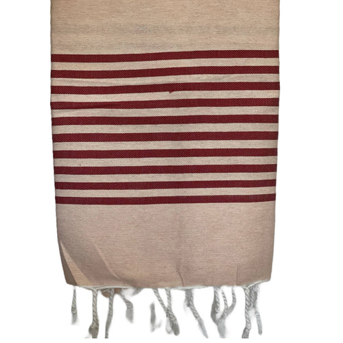 MyTindy Salmon & Red Moroccan Towel