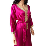MyTindy Satin Fuschia Kaftan, view 6