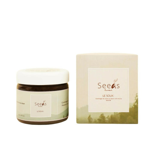 MyTindy Seeds Marrakech Body Hamam scrub with Moroccan black soap , Ghassoul and moroccan Lavender "Le Souk"