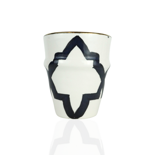 MyTindy Dark Blue pattern Coffee Cups