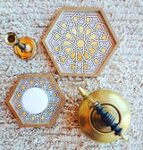 MyTindy Set of 2 Hexagonal Nested Trays with Arabic Patterns, view 2