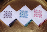 MyTindy Set of 3 guest towels with hand stitched Moroccan embroidery, view 3