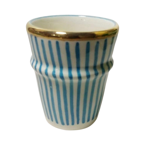 MyTindy Blue Stripes Moroccan Coffee Cups