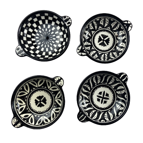 MyTindy Set of 4 Small Moroccan Bowls - Black