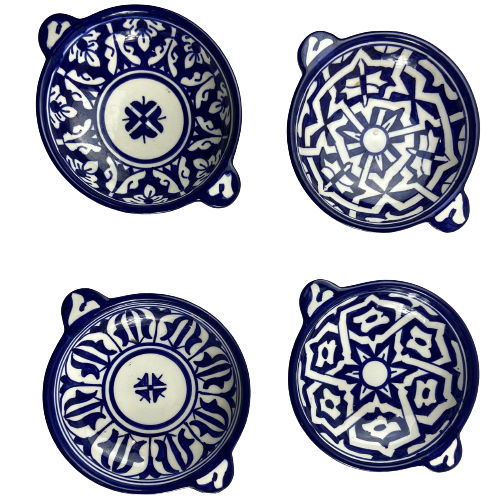 MyTindy Set of 4 Small Moroccan Bowls - Blue