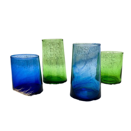MyTindy Set of 6 Beldi Drinking Glasses - Green