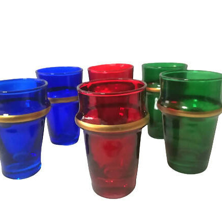 MyTindy Set of 6 Beldi Glass (Red, Blue and Green)