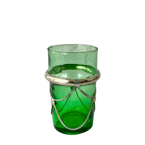 MyTindy Set of 6 Green Beldi Cups with Metal