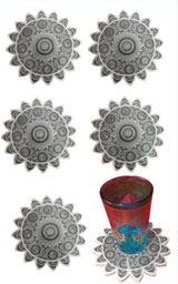 MyTindy Set of 6 Zellige Coaster, view 3