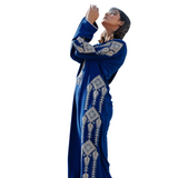 MyTindy Silver and Blue Djellaba Moroccan Dress, view 2