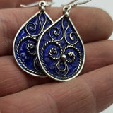 MyTindy Silver Earrings Drops 925 , Handmade Jewelry, Dangle Drop Stud Earrings for Women & Girls, view 2
