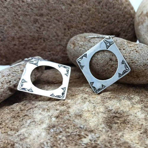MyTindy Silver Square Earrings
