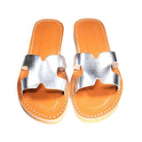MyTindy Silver Leather Sandales H Shaped, view 2
