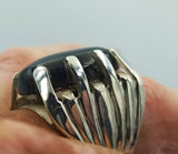 MyTindy Silver Ring with Black Stone, view 2