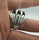 MyTindy Silver Ring with Black Stone, view 3