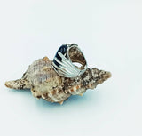 MyTindy Silver Ring with Black Stone, view 4