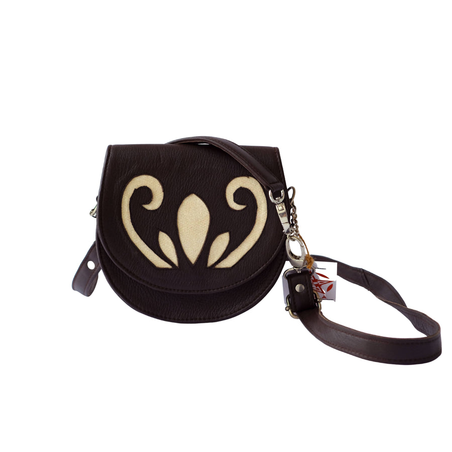 MyTindy Small Dark Brown Leather Satchel Bag