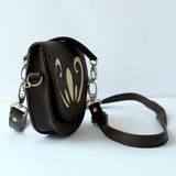 MyTindy Small Dark Brown Leather Satchel Bag, view 2