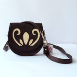MyTindy Small Dark Brown Leather Satchel Bag, view 3