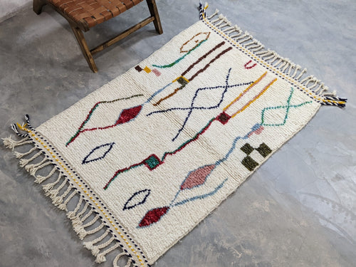 MyTindy Small Moroccan Rugs - Berber Handwoven Rugs for Home Décor (150 x 106 cm)