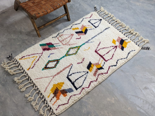 MyTindy Small Moroccan Rugs - Berber Handwoven Rugs for Home Décor (150 x 100 cm)