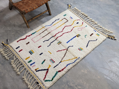 MyTindy Small Moroccan Rugs - Berber Handwoven Rugs for Home Décor (152 x 110 cm)