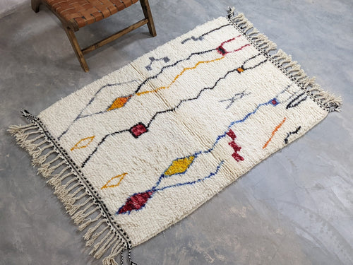 MyTindy Small Moroccan Rugs - Berber Handwoven Rugs for Home Décor (156 x 110 cm)