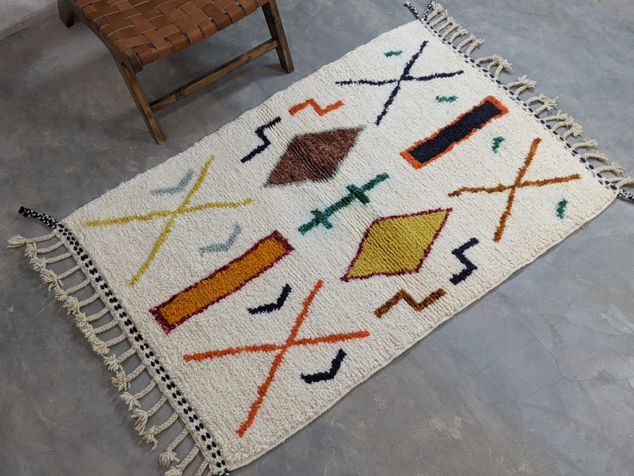 MyTindy Small Moroccan Rugs - Berber Handwoven Rugs for Home Décor (158 x 105 cm)