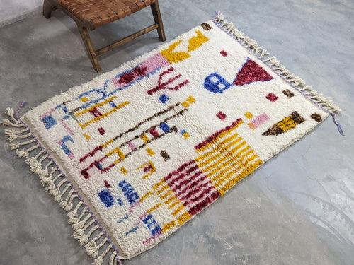 MyTindy Small Moroccan Rugs - Berber Handwoven Rugs for Home Décor (160 x 116 cm)