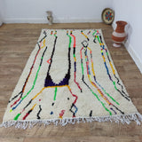 MyTindy Vintage Moroccan Rug - Azilal Colorful Rug 5x8ft - Soft Living Room Rug, view 4
