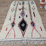 MyTindy Vintage Moroccan Rug - Azilal Colorful Rug 4x8ft - Soft Wool Rug, view 4